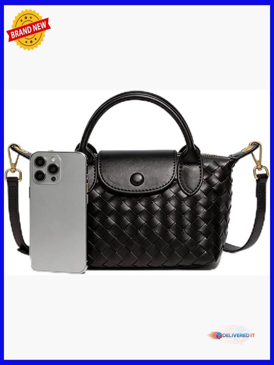 Dabdays Woven Crossbody Bags for Women Handwoven Purses  Mini Woven Braided Vegan Leather Satchel Crossbody Purse